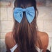 BIG Blue bow unique hair bow (S-N-011)
