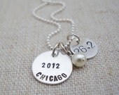 Silver Chicago Marathon Necklace