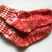 Hand Knitted Wool Socks - Red and Yellow, Medium