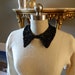 LAST ONE - Black Sequin Pointed Peter Pan Collar Necklace, Jewelry Clasp Closure and and Black Resin Rose Embelishment