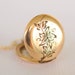 1930s vintage jewelry / small gold locket // BELL FLOWER