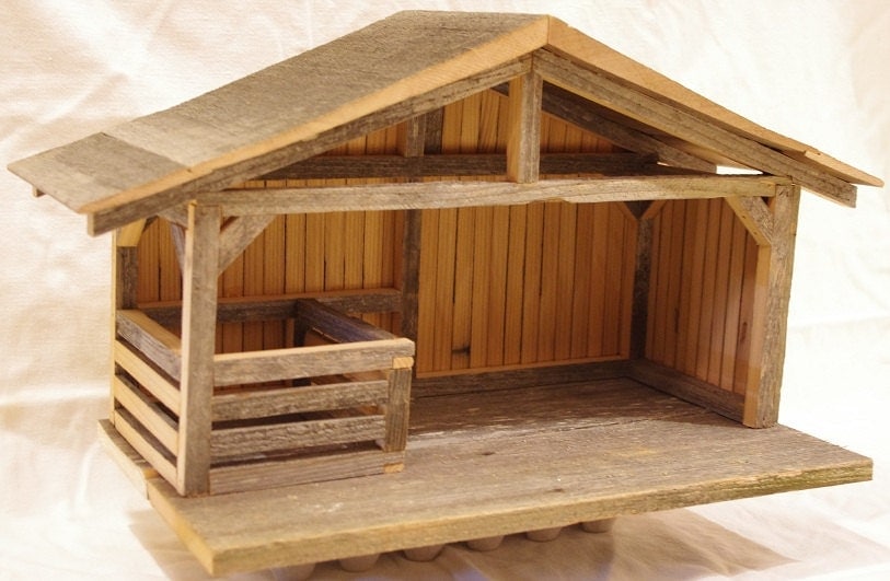 Wooden Nativity setting Creche made from by HenrysSandbox on Etsy