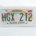 Linen Bag - Zippered Pouch - License Plate - Hawaii