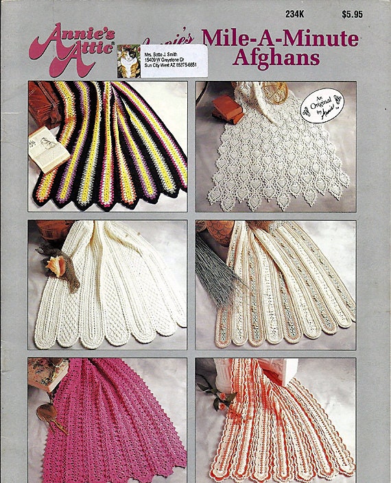 Annies Mile A Minutte Afghans Crochet Pattern Book Annies Attic 234K