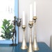 Trio of Modernist Brass Candle Holders