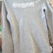 Light Grey Sweater XS Lambswool Silk Blend Soft Vintage Wedding Lace Raw Edges Shabby Petite Netting Trim Casual Upcycled Cowgirl Eco