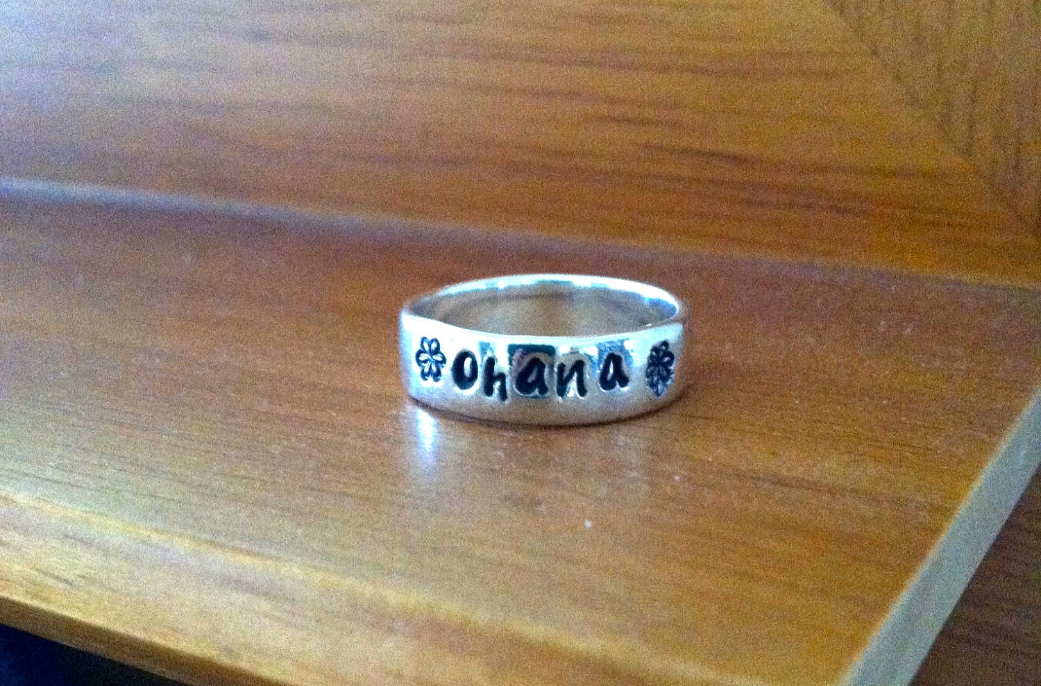 Ohana Sterling Silver Hand Stamped Ring