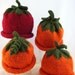 Pumpkin Hats and Apple Hats for Autumn, Halloween, and Winter for Preemie's, Newborns and 0-3 months