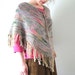 Hand Knit Poncho Cape Womens Teens Earthy Colors Natural Fiber Fringe Knitted Capelet Shawl Ruana Western Southwestern