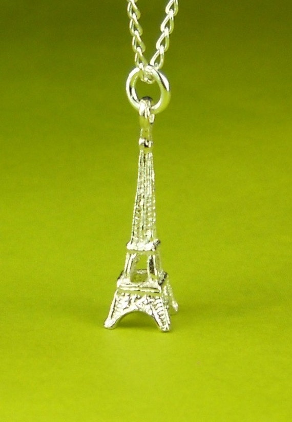 Sterling Silver Eiffel Tower Necklace Eiffel Tower Jewelry