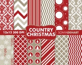 50% OFF SALE Digital Papers Country Christmas Instant Download Il_170x135