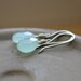 Aqua blue Chalcedony glass faceted briolettes sterling silver wire aquamarine--"Glacier"