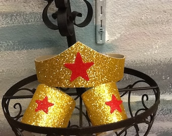 Wonder Woman Tiara and arm cuffs in stock