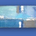 Blue and Gray Abstract Acrylic Painting Titled: DENIM BLUES 24x48x1.5"
