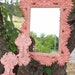 SALE-Vintage Coral Mirror and Sconces - Large Ornate Mirror - Ornate Sconces - Floral - Shabby chic - Victorian Chic - Hollywood Regency
