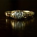 Floral Heart Filigree Diamond Engagement Ring / 14k Yellow and White Gold