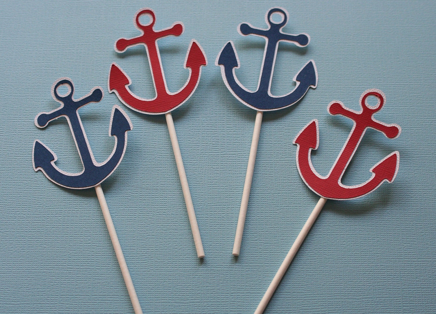 12 Anchor Cupcake toppers Nautical Cupcake topper Nautical