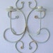 Rusty Scrolly Candle Sconce Shabby Chic White With Pale Turquoise Wash