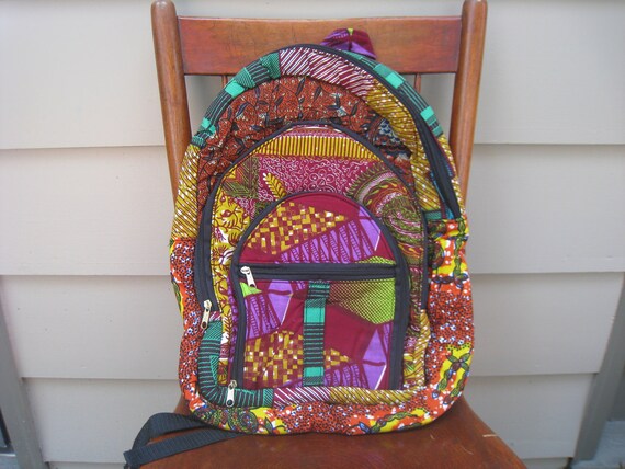 african print backpack