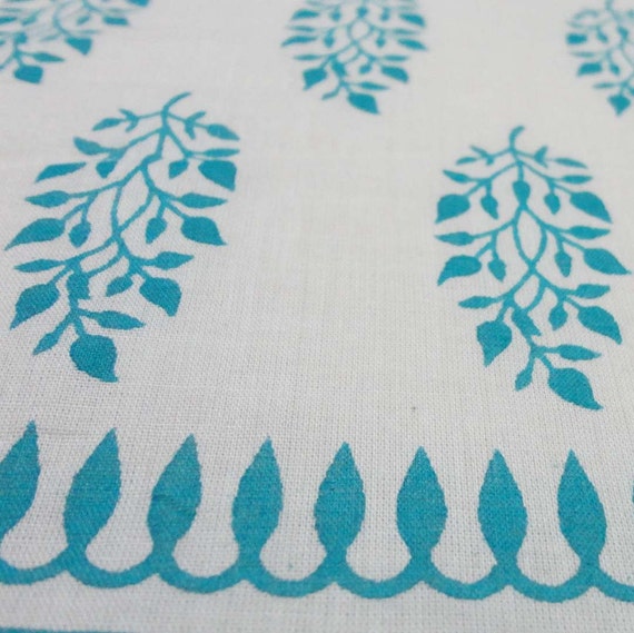 Indian Fabric Cotton Fabric Blue and White Indian Cotton