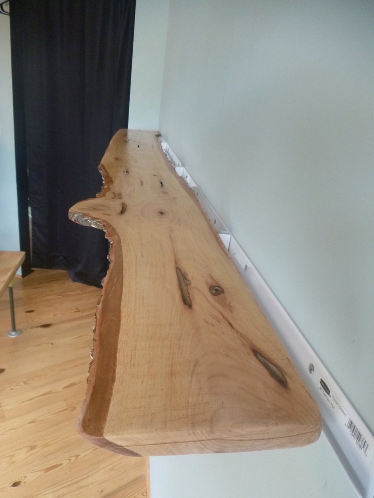 Live Edge Solid Hickory Hardwood Slab Long by HurricaneMilling