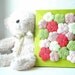 Floral home decoration Nursery framed art Pink green 3D design fabric flowers OOAK spring bouquet - ready to ship