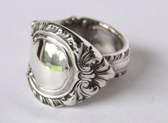 Sterling Silver Spoon Ring Ornate Fork Jewelry ---.English Gadroon ...