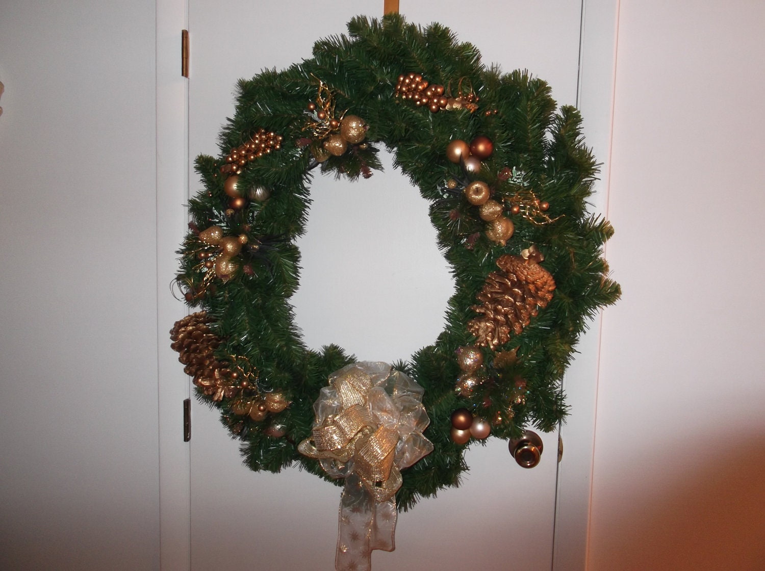 36 inch Indoor Outdoor Christmas Wreath Evergreen by SuesBowsNSuch