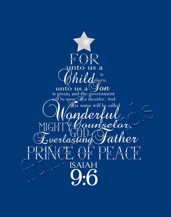 Items similar to Christmas Word Art - Isaiah 9:6 - digital printable on ...