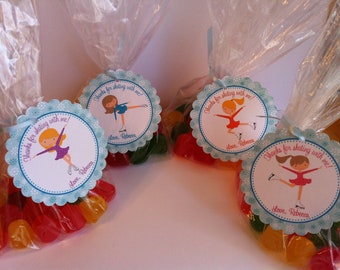 Ice Skating Party Favor Bags - Ice Skating Birthday Favors - Skating Favor Tags