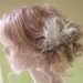 Rhinestone & Pearl Bridal Hair Pin with Ivory feathers- Bridal Hair piece- Wedding Hair Accessory- Fascinator