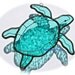 Stained Glass SEA TURTLE Suncatcher - Transparent Aqua/Turquoise - USA Handmade Original