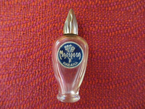 From Cuba 1950s Vintage Glass Perfume Bottle Mariposa Habana