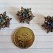 Snowflake Ice Blue Rhinestones set of 3 Vintage Pins Retro Holiday
