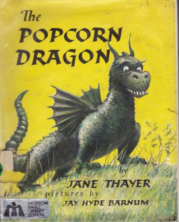 vintage kids dragon book The Popcorn Dragon by Jane Thayer