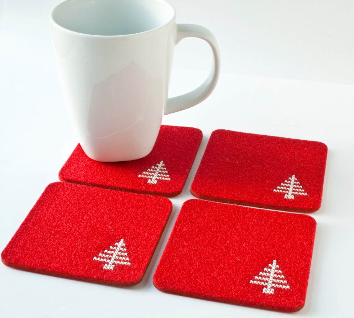 Christmas DIY Coaster Kit Cross Stitch Felt Coaster Set with