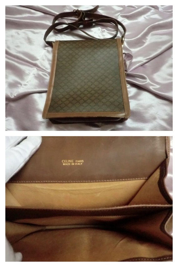 Vintage Celine beige brason pattern postman style purse by eNdApPi  