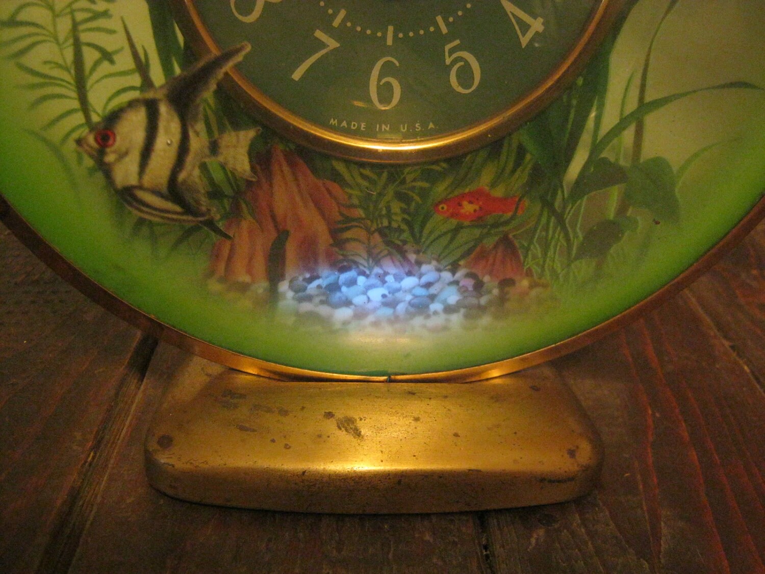 Vintage Retro 1950s Sessions Fish clock or Aquarium clock in