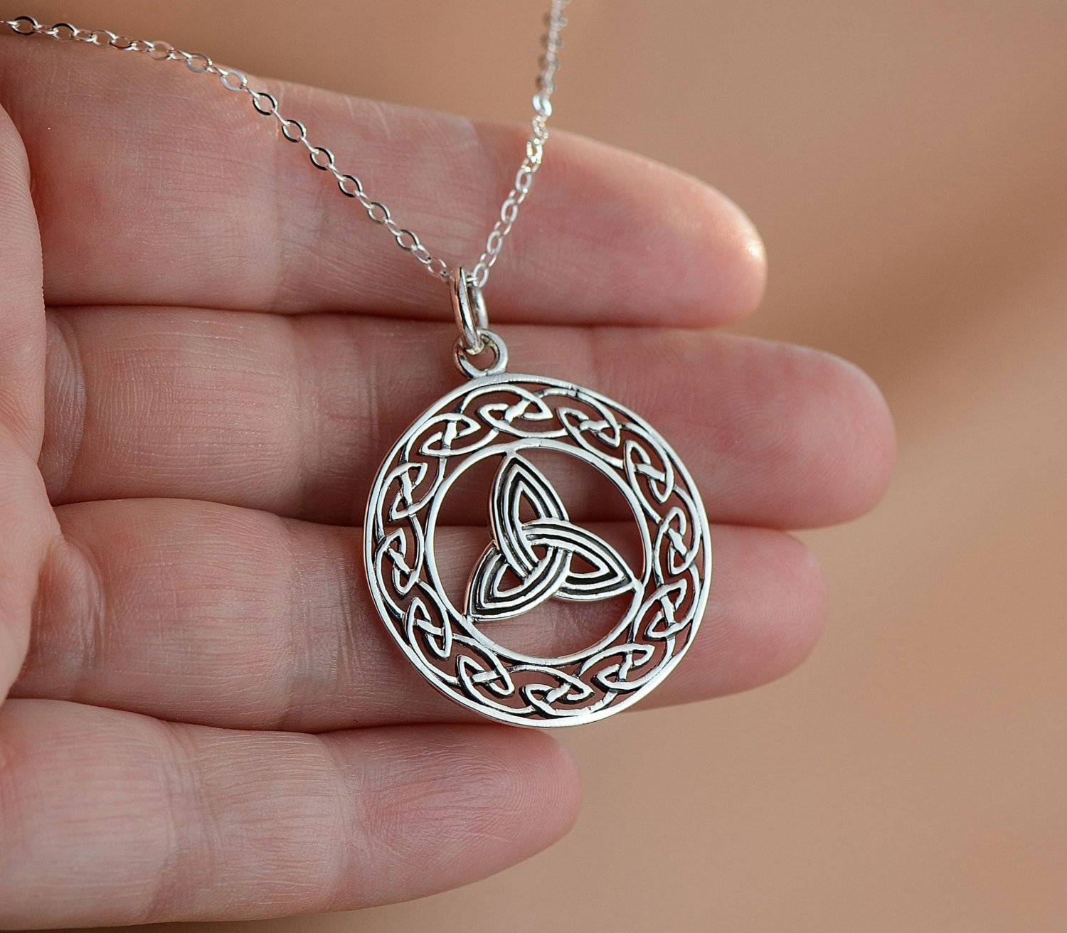 All Sterling Celtic Triquetra Necklace Celtic jewelry Celtic