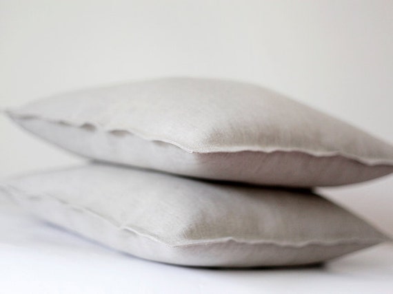 Linen pillow covers set of 4 - natural linen cushion cases - decorative covers -throw pillows - shams Custom size 0072