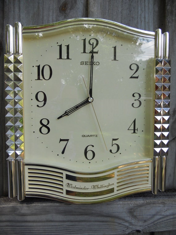 RESERVED Vintage SEIKO QUARTZ Wall Clock with by ShastaVintage