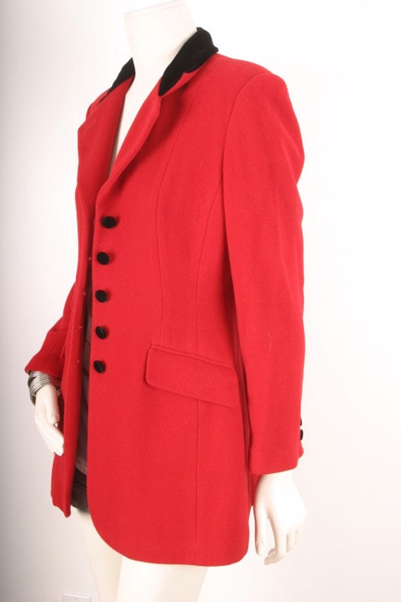 Vintage Jacket Red black Victorian Edwardian coat women size M