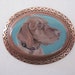 Vizsla wearable art copper pin