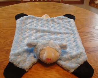 Minky Snuggle Blanket Toy, animal security blanket buddy,sculptured with animal head,Elephant,cows,dogs,frogs,giraffes,lions,panda bear