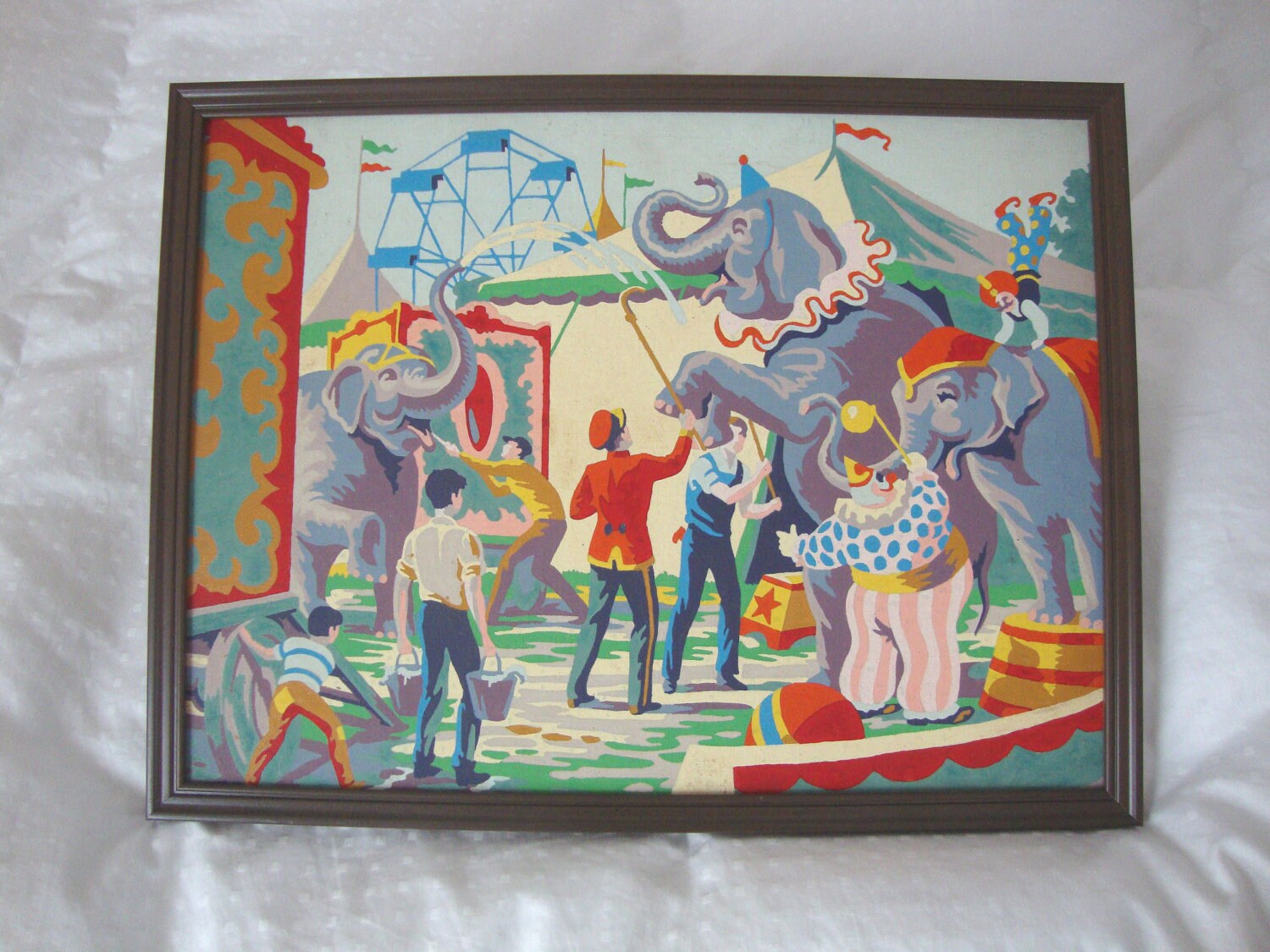 VINTAGE CIRCUS PAINTING Paint By Number Carnival Scene