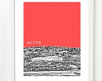 Accra, Ghana Poster - City Skyline Series Art Print - Africa