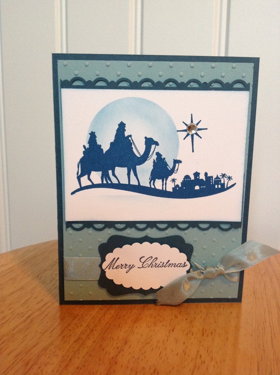 Items similar to Stampin Up Christmas card - Wise men on Christmas night on Etsy