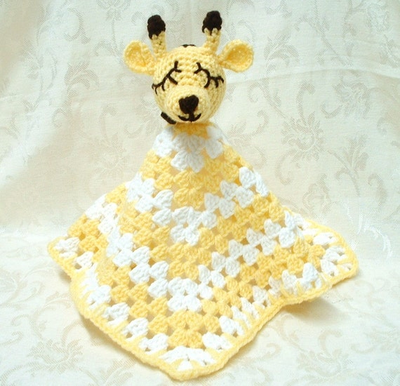 Baby's Sleepy Giraffe Security Blanket crochet