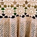 French vintage crochet cover, bed or table. Soft cotton. Antique ivory colour with deep skirt edging
