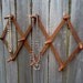 Vintage Accordian Wall Rack Pegs Wood